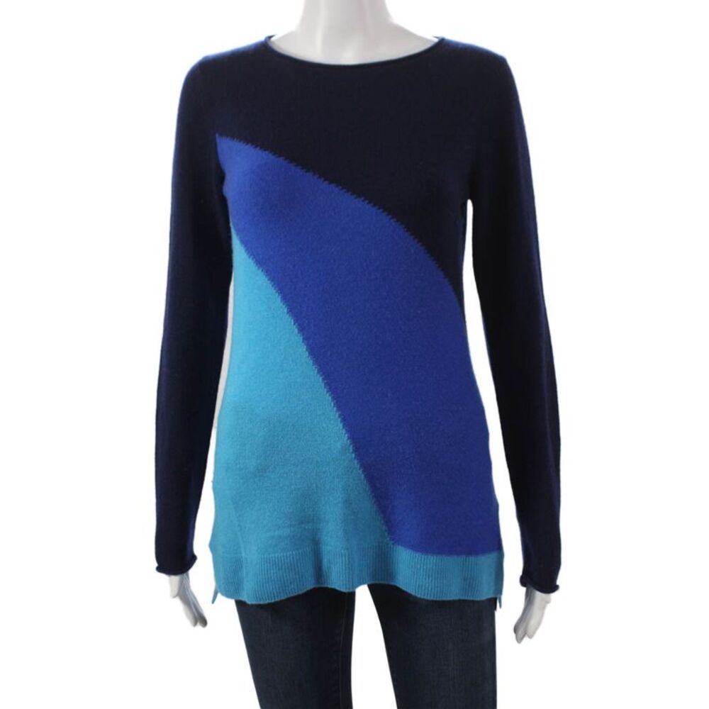 Kinross Cashmere Womens Tunic Multicolor Boatneck Long Sleeve Size S